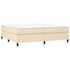 vidaXL Boxspringbett mit Matratze Creme 200x200 cm Stoff