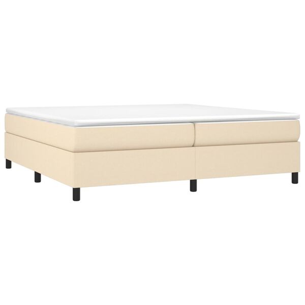 vidaXL Boxspringbett mit Matratze Creme 200x200 cm Stoff