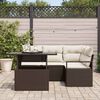 vidaXL Gartensofa-set mit Kissen mit Speicher 5 pcs Braun Poly Rattan