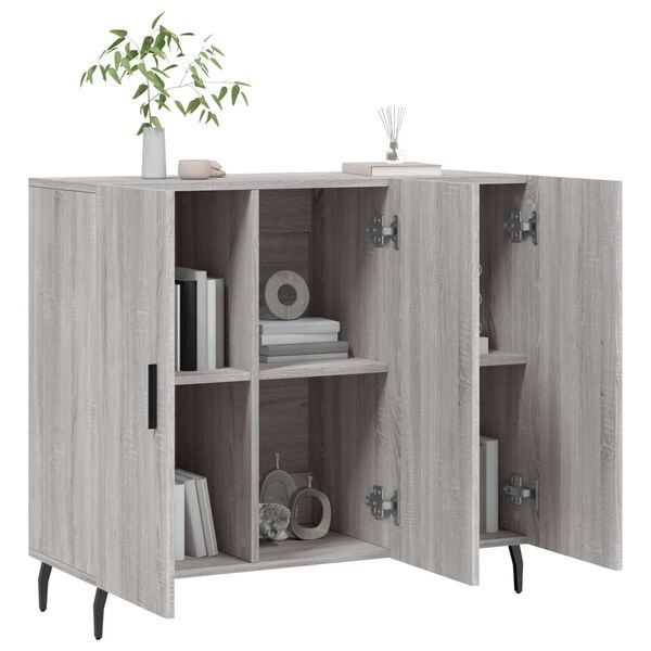 vidaXL Sideboard Grau Sonoma 90x34x80 cm Holzwerkstoff