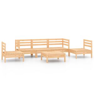 vidaXL 6-tlg. Garten-Lounge-Set Kiefer Massivholz