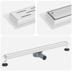 vidaXL Duschablauf 2-in-1 mit 360&deg; Siphon Silber 80 cm Edelstahl 304