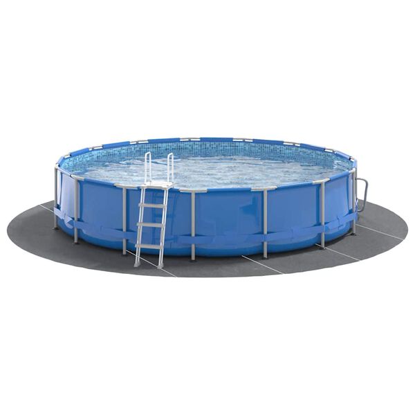 vidaXL Bodenfolie für Pools Hellgrau Ø 610 cm Polyester-Geotextil
