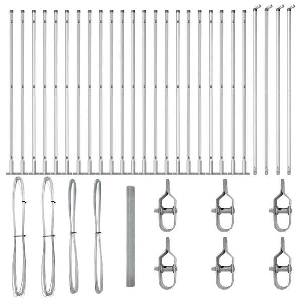 vidaXL Zaunpfosten Silber 50 x 1,5 m (19 x 19 mm Mesh) Stahl