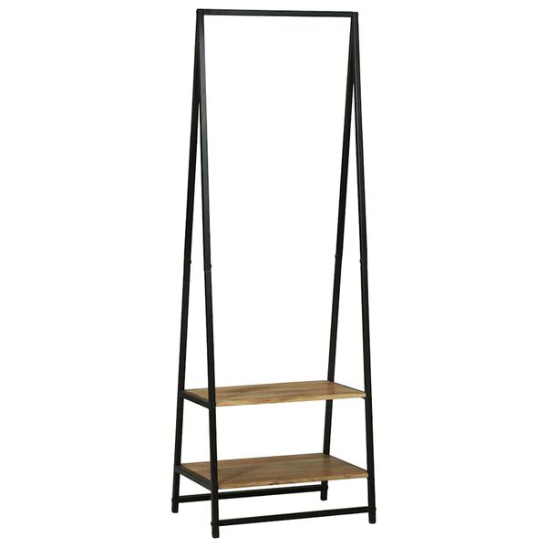 vidaXL Kleiderständer Schwarz 60 x 45 x 180 cm Massivholz Akazie