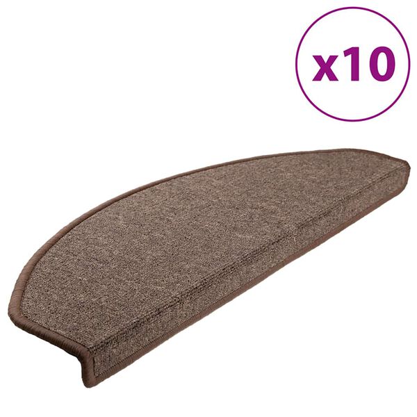 vidaXL Stufenmatten 10 Stk. 65x24x4 cm Kaffeebraun Halbrund Gro&szlig;