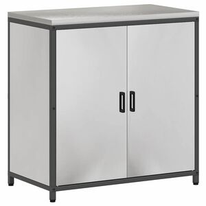 vidaXL K&uuml;chenaufbewahrung mit Regal Silber 60 x 50 x 92 cm Stahl