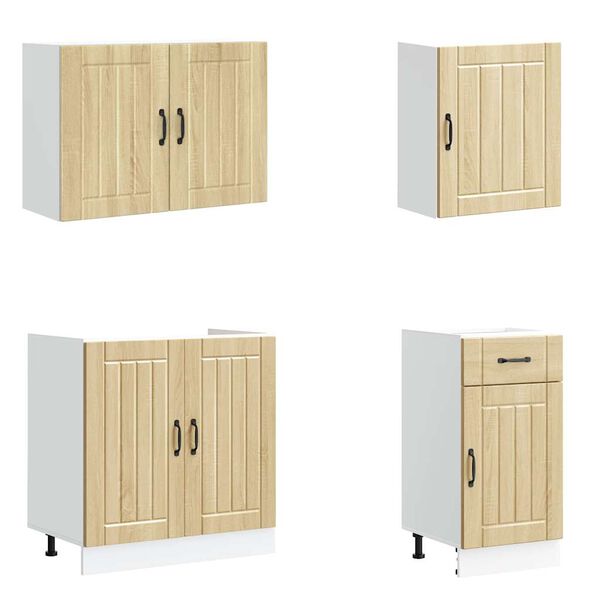 vidaXL 7-tlg. K&uuml;chenschrank-Set Lucca Sonoma-Eiche Holzwerkstoff