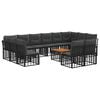 vidaXL Outdoor-Sofagarnitur 13 stk. Schwarz und Dunkelgrau Polyester