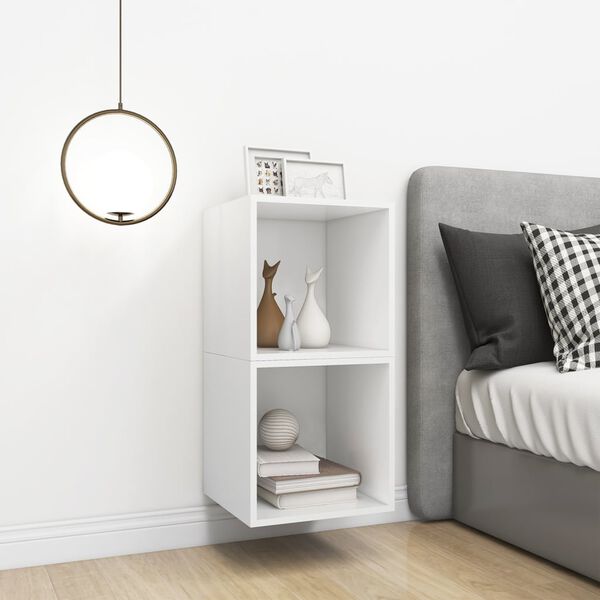 vidaXL Wandschr&auml;nke 2 Stk. Wei&szlig; 37x37x37 cm Holzwerkstoff