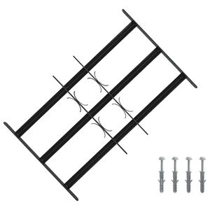 vidaXL Sicherheitsgitter f&uuml;r Fenster mit 3 Querstangen 3 stk. 43-74 cm