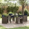 vidaXL Garten Essgruppe mit Kissen 5 pcs Grau Poly-Rattan