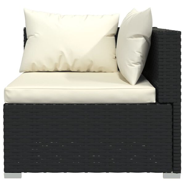 vidaXL 12-tlg. Garten-Lounge-Set mit Kissen Poly Rattan Schwarz