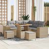 vidaXL Garten-Sofa-Set mit Kissen mit Kissen 8 pcs Beige und Hellgrau