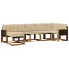 vidaXL Outdoor-Sofagarnitur mit Kissen 7 pcs Natur und Beige