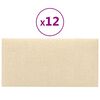 vidaXL Wandpaneele 12 Stk. Creme 30x15 cm Stoff 0,54 m²