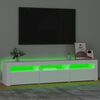 vidaXL TV-Schrank mit LED-Leuchten Weiß 180x35x40 cm