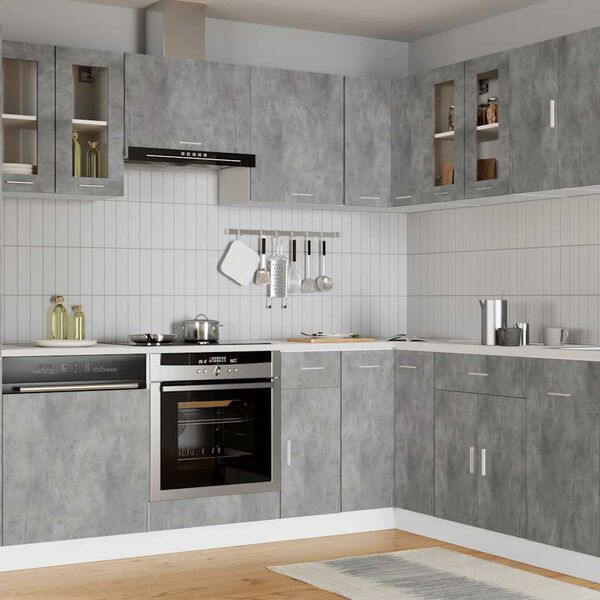 vidaXL H&auml;ngeglasschrank Lyon Betongrau 60x31x60 cm Holzwerkstoff