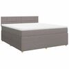 vidaXL Boxspringbett mit Matratze Taupe 180x200 cm Stoff