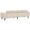 vidaXL Stoffsofa mit Kissen Creme 208 cm Cordstoff