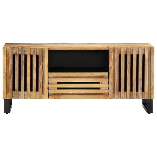 vidaXL TV-Schrank 100x34x46 cm Raues Massives Mangoholz