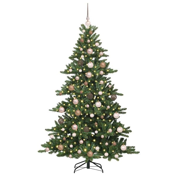 vidaXL K&uuml;nstlicher klappbarer Weihnachtsbaum Gr&uuml;n 180 cm PVC und Stahl