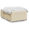 vidaXL Boxspringbett mit Matratze Creme 120x200 cm Stoff
