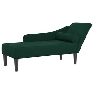 vidaXL Chaiselongue mit Kissen Dunkelgr&uuml;n Samt