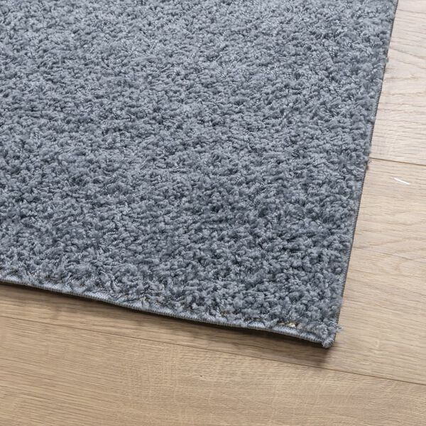 vidaXL Teppich Shaggy Hochflor Modern Blau 80x200 cm