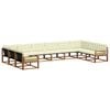 vidaXL Outdoor-Sofagarnitur 10 Stk. Natur und Creme