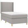 vidaXL Boxspringbett mit Matratze & LED Hellgrau 90x200 cm Stoff