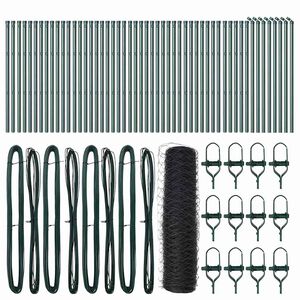 vidaXL Bodenmontierter Sechseckzaun 100 x 0,5 m Grau Netz