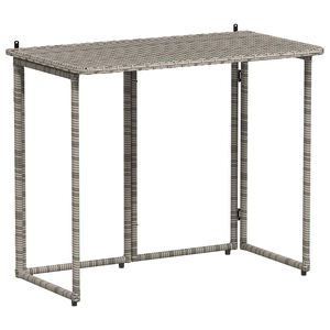 vidaXL Gartentisch Klappbar Grau 90x51x75 cm Poly Rattan