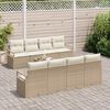 vidaXL Gartensofa-set mit Kissen 9 pcs Beige und Creme Poly-Rattan