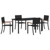 vidaXL Garten Essgruppe 5 Stk. Schwarz Pulverbeschichteter Stahl