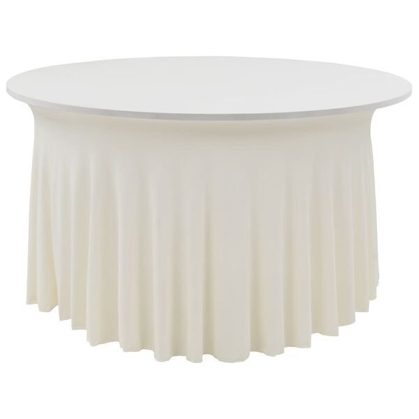 vidaXL 2 St&uuml;ck Stretch-Tischdecken mit Rand Cremefarben 180 x 74 cm