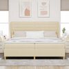 vidaXL Boxspringbett mit Matratze Dunkelgrau 90x190 cm Creme Stoff
