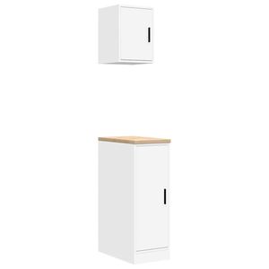 vidaXL Garagenschr&auml;nke 2 Stk. Wei&szlig; Holzwerkstoff