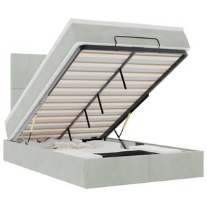vidaXL Ottoman-Bett mit Matratzen Hellgrau 120x190 cm Samt