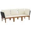 vidaXL 3 pcs Massives Akazienholz & Seil Natur