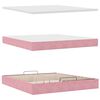 vidaXL Ottoman-Bett mit Matratzen & LEDs Rosa 180x200 cm Samt