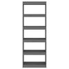 vidaXL B&uuml;cherregal/Raumteiler Grau 60x30x167,5 cm Massivholz Kiefer