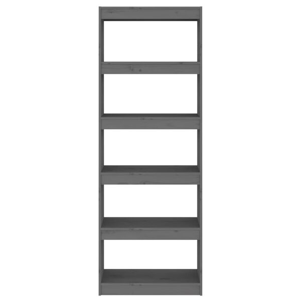 vidaXL B&uuml;cherregal/Raumteiler Grau 60x30x167,5 cm Massivholz Kiefer