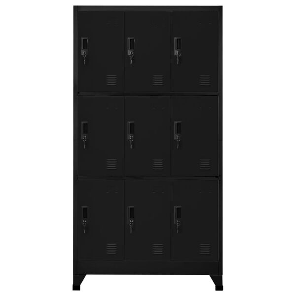 vidaXL Schlie&szlig;fachschrank Schwarz 90x45x180 cm Stahl