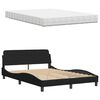 vidaXL Bett mit Matratze Schwarz 140x190 cm Stoff