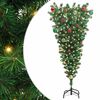vidaXL Umgedrehter Kunst Weihnachtsbaum mit Kugelset Gr&uuml;n 150 cm PVC