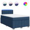 vidaXL Boxspringbett mit Matratze Blau 120x190 cm Stoff