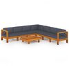 vidaXL 8-tlg. Garten-Lounge-Set mit Dunkelgrauen Auflagen Akazienholz