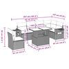 vidaXL 7-tlg. Garten-Sofagarnitur mit Kissen Beige Poly Rattan