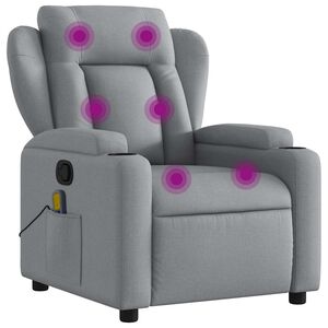 vidaXL Massage-Relaxsessel, hellgrauer Stoff